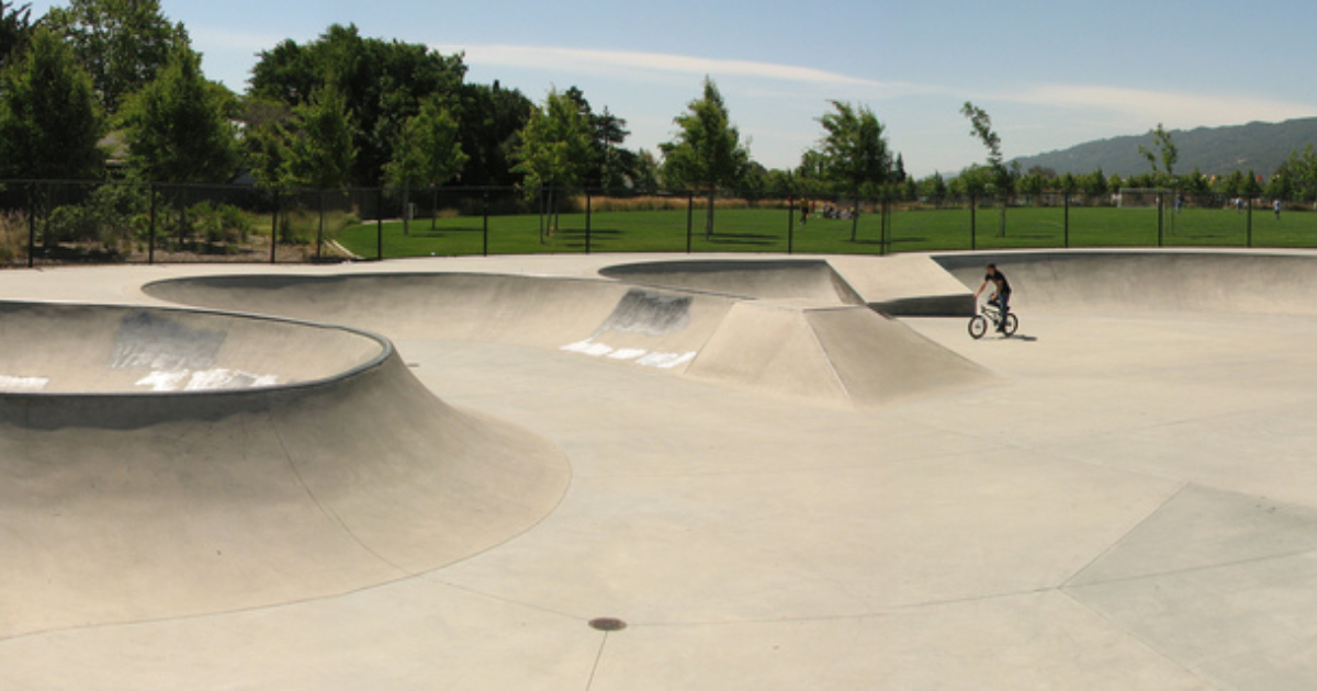 Pleasanton Skatepark at Ken Mercer Sports Park in Pleasanton, California.
