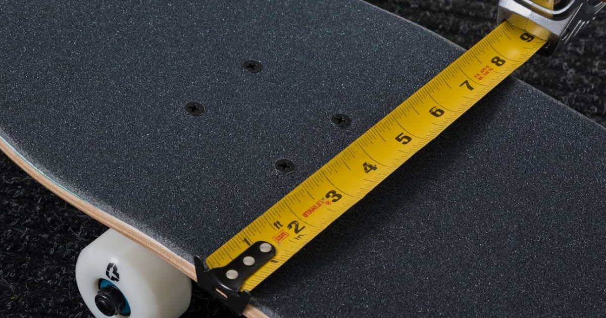 measuring a skateboard
